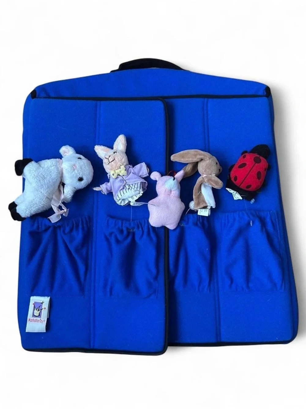Vintage 2000s Manhattan Toy Puppet Theater Stage Blue Storybook Plush Interative